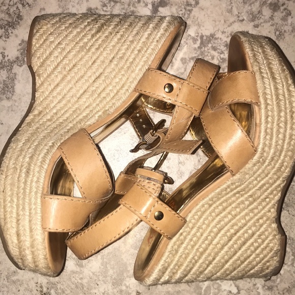 MICHAEL Michael Kors Shoes - Michael Kors platform wedges tan brown leather